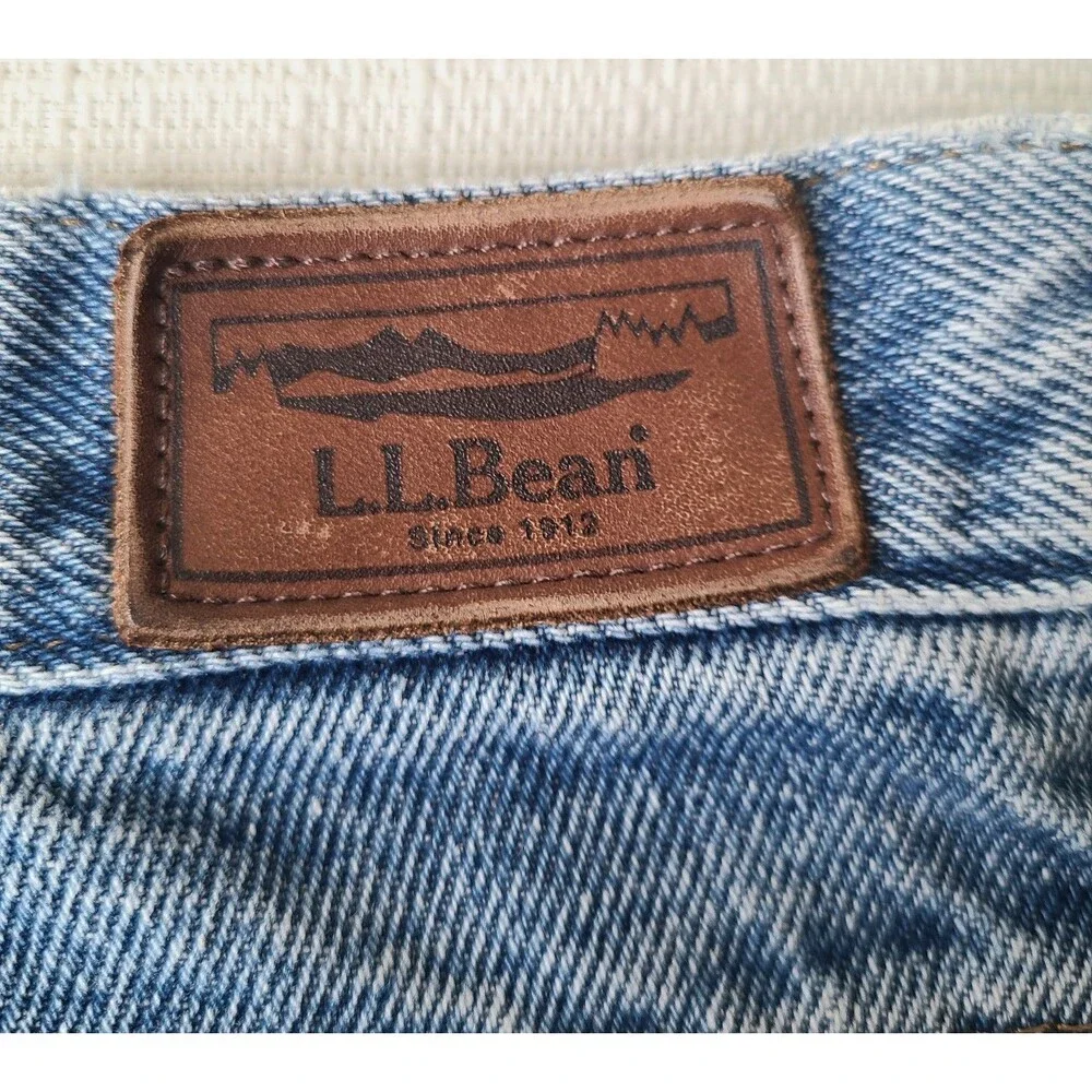 L.L.Bean Double L Natural Fit Fleece Lined Jeans Mens 34x29 Blue Straight Denim
